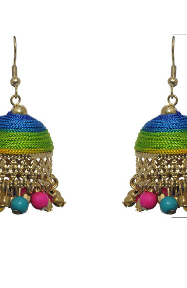 Gehna Jaipur Multicolor Zircon Beads With Colorful Jhumki Earrings For Girls & Women GE03-1102