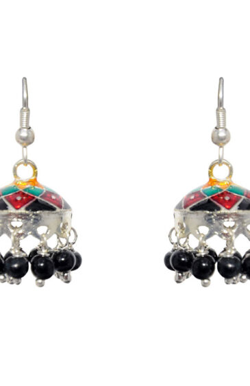 Gehna Jaipur Black Onyx Color Zircon Beads Jhumki Earring For Girls & Women GE03-1103