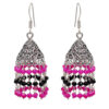 Gehna Jaipur Pink & Black Spinel Color Zircon Beads Earring For Girls & Women GE03-1107