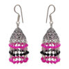 Gehna Jaipur Pink & Black Spinel Color Zircon Beads Earring For Girls & Women GE03-1107 - Image 5