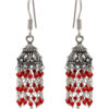 Gehna Jaipur Red Jasper Color Zircon Beads Earring In Silver For Girls & Women GE03-1108