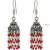 Gehna Jaipur Red Jasper Color Zircon Beads Earring In Silver For Girls & Women GE03-1108 - Image 3