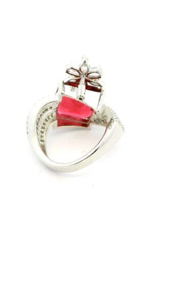 Gehna Jaipur Ruby Color Stone & Cubic Zirconia Studded Ring Size(I-O,Usa-15/55) For Girls & Women FR-1109