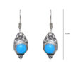Gehna Jaipur Blue Chalcedony Color Stone Earrings In German Silver  For Girls & Women GE01-1109