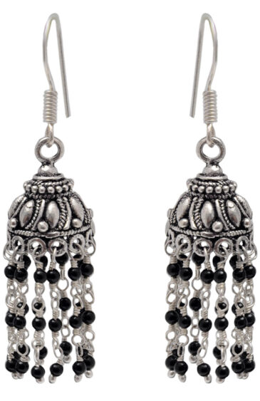 Gehna Jaipur Black Spinel Color Zircon Beads Earring For Girls & Women GE03-1109