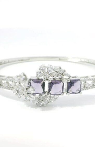 Gehna Jaipur amethyst & cubic zirconia studded stylish silver plated  For Girls & Women FB-1110