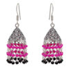 Gehna Jaipur Pink & Black Spinel Color Zircon Beads Earring For Girls & Women GE03-1111