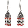Gehna Jaipur Red Jasper & Black Spinel Color Zircon Beads Earring For Girls & Women GE03-1112