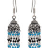 Gehna Jaipur Turquoise & Black Spinel Color Zircon Beads Earring For Girls & Women GE03-1113