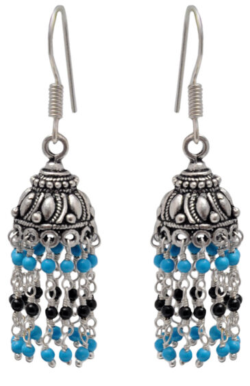 Gehna Jaipur Turquoise & Black Spinel Color Zircon Beads Earring For Girls & Women GE03-1113