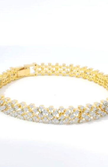 Gehna Jaipur cubic zirconia studded gold plated bracelet For Girls & Women FB-1114