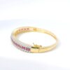Gehna Jaipur pink tourmaline & cubic zirconia studded gold plated bracelet For Girls & Women FB-1115 - Image 3