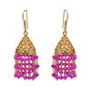 Gehna Jaipur Pink Chalcedony Color Zircon Beads Earring For Girls & Women GE03-1115