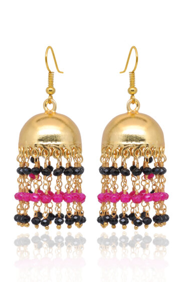 Gehna Jaipur Pink Chalcedony & Spinel Color Zircon Beads Earring For Girls & Women GE03-1116