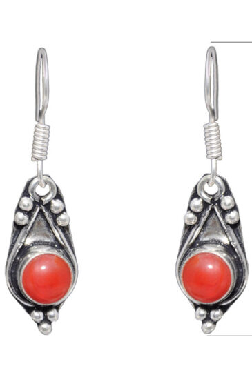 Gehna Jaipur Natural Jasper Color Stone Earrings In German Silver  For Girls & Women GE01-1117