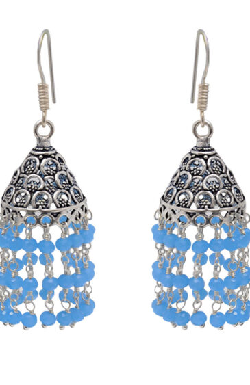 Gehna Jaipur Blue Chalcedony Color Zircon Beads Earring For Girls & Women GE03-1117