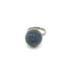 Gehna Jaipur Blue Sapphire Color Stone & dome shape Cubic Zirconia Studded Ring Adjustable Size For Girls & Women FR-1118
