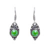 Gehna Jaipur Green Color Quartz Stone Earrings In German Silver  For Girls & Women GE01-1119