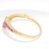 Gehna Jaipur pink tourmaline & cubic zirconia studded beautiful gold plated bracelet For Girls & Women FB-1120 - Image 3