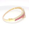 Gehna Jaipur pink tourmaline & cubic zirconia studded beautiful gold plated bracelet For Girls & Women FB-1120 - Image 4