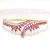 Gehna Jaipur pink tourmaline & cubic zirconia studded beautiful gold plated bracelet For Girls & Women FB-1120