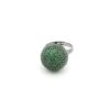 Gehna Jaipur Emerald Color Stone & dome shape Cubic Zirconia Studded Ring Adjustable Size For Girls & Women FR-1120