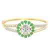 Gehna Jaipur emerald & cubic zirconia studded gold plated bracelet For Girls & Women FB-1121