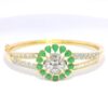 Gehna Jaipur emerald & cubic zirconia studded gold plated bracelet For Girls & Women FB-1121 - Image 6