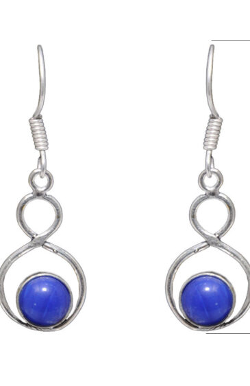 Gehna Jaipur Dumortierite Color Stone Studded Earrings In German Silver  For Girls & Women GE01-1121