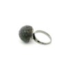 Gehna Jaipur Black Spinel Color Stone & dome shape Cubic Zirconia Studded Ring Adjustable Size For Girls & Women FR-1122 - Image 3