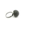 Gehna Jaipur Black Spinel Color Stone & dome shape Cubic Zirconia Studded Ring Adjustable Size For Girls & Women FR-1122 - Image 4