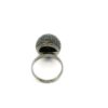 Gehna Jaipur Black Spinel Color Stone & dome shape Cubic Zirconia Studded Ring Adjustable Size For Girls & Women FR-1122 - Image 2