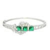 Gehna Jaipur emerald & cubic zirconia studded silver plated bracelet For Girls & Women FB-1123