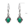 Gehna Jaipur Malachite Color Stone Studded Earrings In German Silver  For Girls & Women GE01-1123
