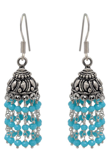 Gehna Jaipur Blue Chalcedony Color Zircon Beads Earring For Girls & Women GE03-1123