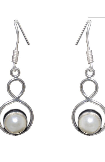 Gehna Jaipur Natural Pearl Color Stone Studded Earrings In German Silver  For Girls & Women GE01-1124