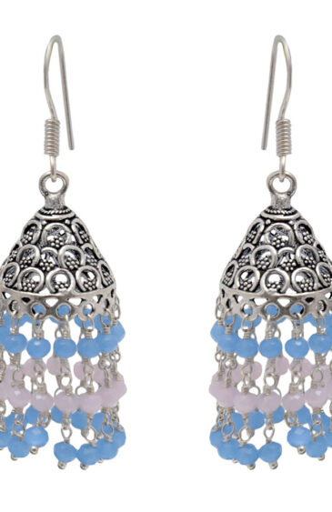 Gehna Jaipur Blue & Pink Chalcedony color Zircon Beads Earring For Girls & Women GE03-1124