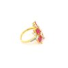 Gehna Jaipur Pink Tourmaline Color Stone & Cubic Zirconia Studded Ring Adjustable Size For Girls & Women FR-1125 - Image 3