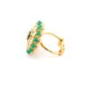 Gehna Jaipur Beautiful Emerald Color Stone & White Topaz Polki Studded Jadau Ring For Girls & Women FR-1126 - Image 4