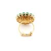 Gehna Jaipur Beautiful Emerald Color Stone & White Topaz Polki Studded Jadau Ring For Girls & Women FR-1126 - Image 2