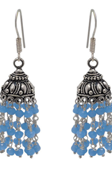 Gehna Jaipur Blue Chalcedony Color Zircon Beads Earring For Girls & Women GE03-1126