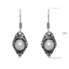 Gehna Jaipur Pearl Color Stone Studded Earrings In German Silver  For Girls & Women GE01-1126 - Image 3