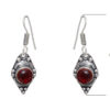 Gehna Jaipur Red Garnet Stone Earrings In German Silver  For Girls & Women GE01-1127