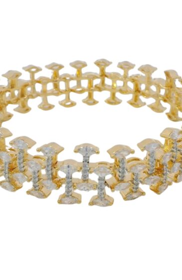 Gehna Jaipur cubic zirconia studded beautifully designed gold plated bracelet For Girls & Women FB-1128