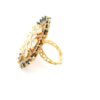 Gehna Jaipur Kyanite Color Stone & White Topaz Polki Studded Jadau Ring For Girls & Women FR-1128 - Image 5
