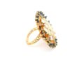 Gehna Jaipur Kyanite Color Stone & White Topaz Polki Studded Jadau Ring For Girls & Women FR-1128 - Image 3