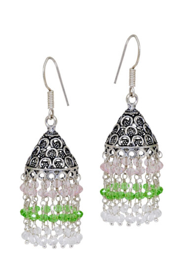 Gehna Jaipur Green & Pink Color Zircon Beads Earring For Girls & Women GE03-1128