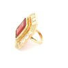 Gehna Jaipur Ruby Color Stone & White Topaz Polki Studded Jadau Ring For Girls & Women FR-1129 - Image 5