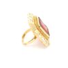 Gehna Jaipur Ruby Color Stone & White Topaz Polki Studded Jadau Ring For Girls & Women FR-1129 - Image 3