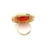 Gehna Jaipur Ruby Color Stone & White Topaz Polki Studded Jadau Ring For Girls & Women FR-1129 - Image 2